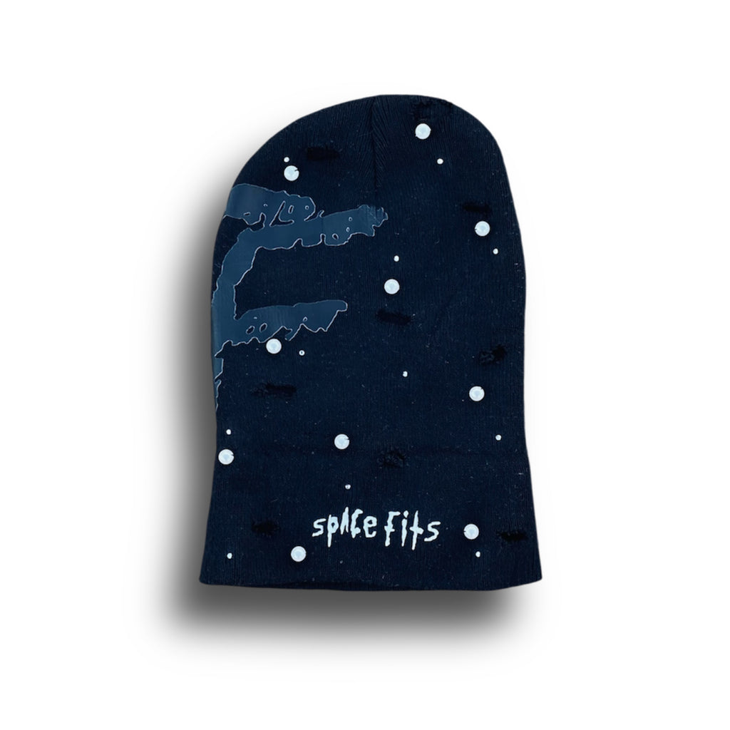 BLACK ON BLACK WTF X SPACE FITS ROCKSTAR BEANIE