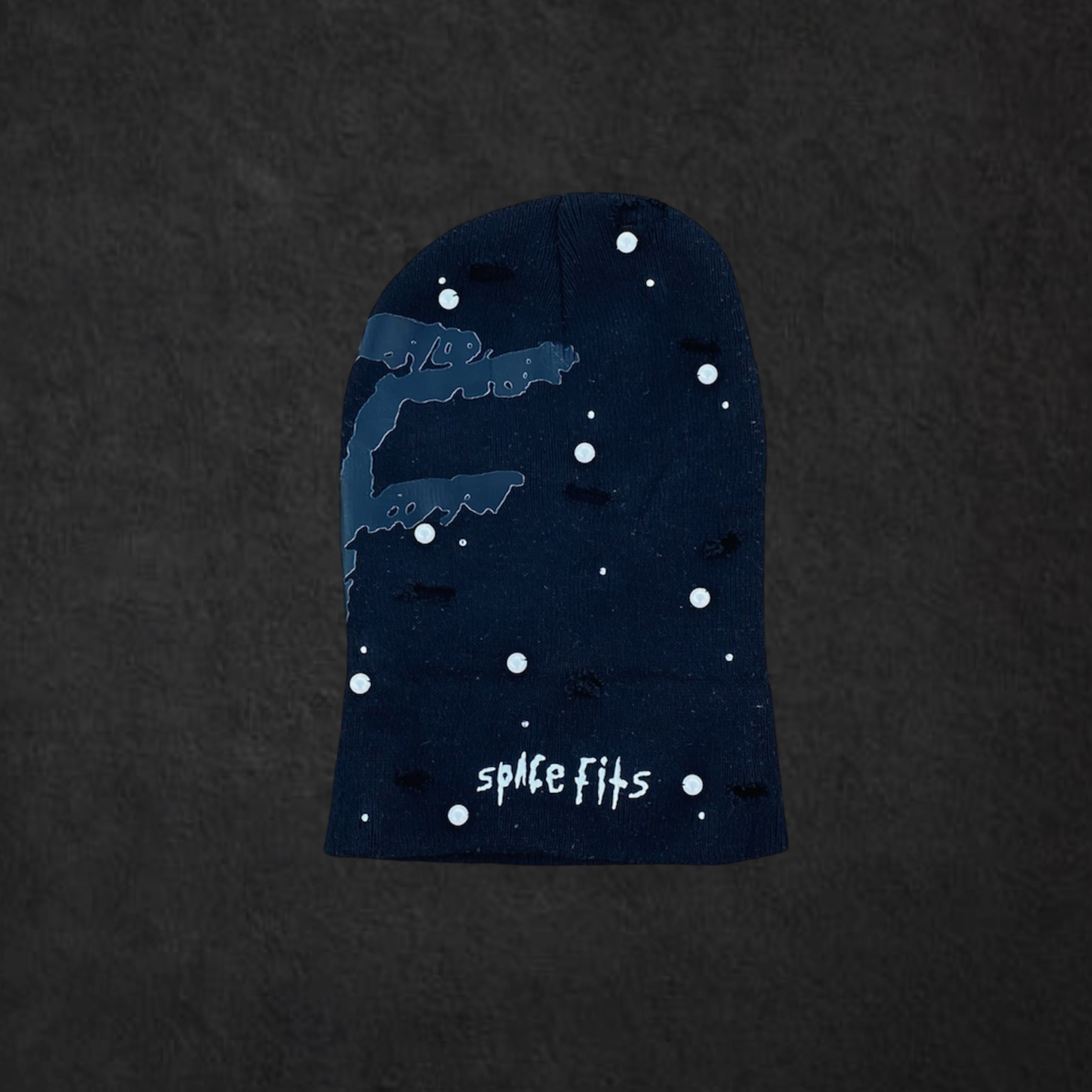 BLACK PRINT SPACE FITS X WTF ROCKSTAR BEANIE