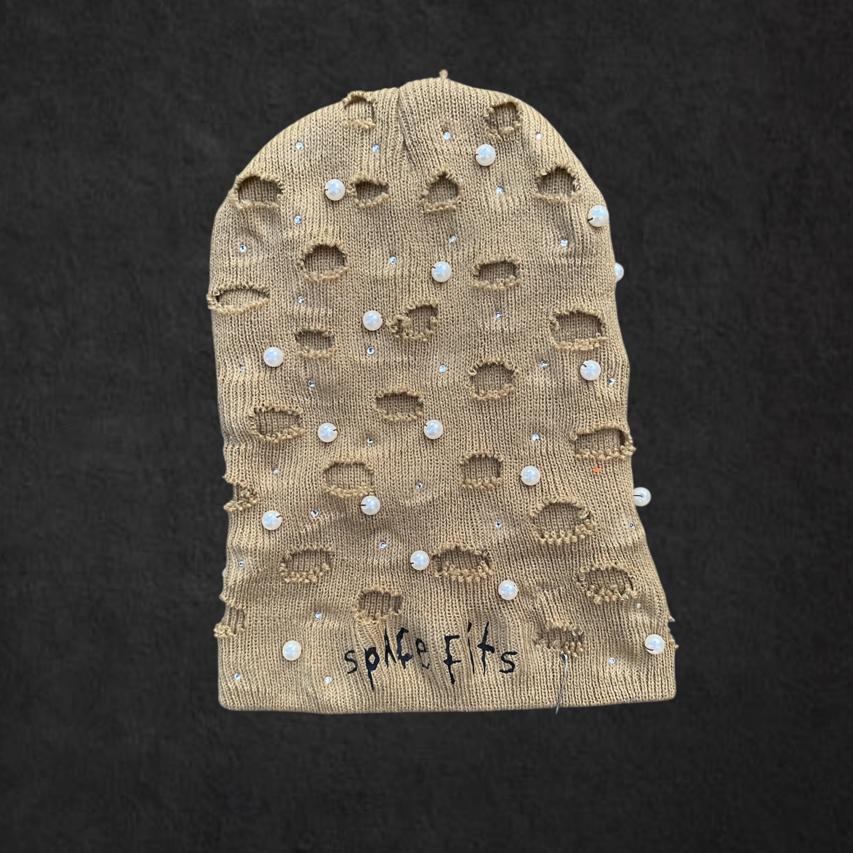 BEIGE ROCKSTAR BEANIE