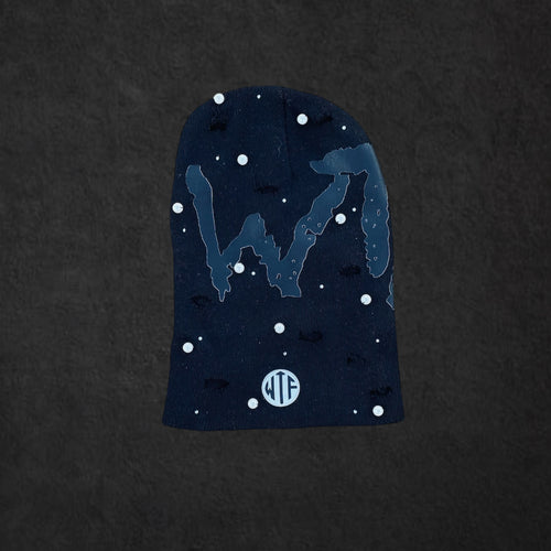BLACK PRINT SPACE FITS X WTF ROCKSTAR BEANIE