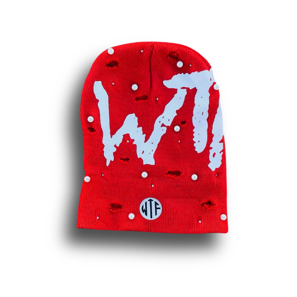 RED WTF X SPACE FITS ROCKSTAR BEANIE