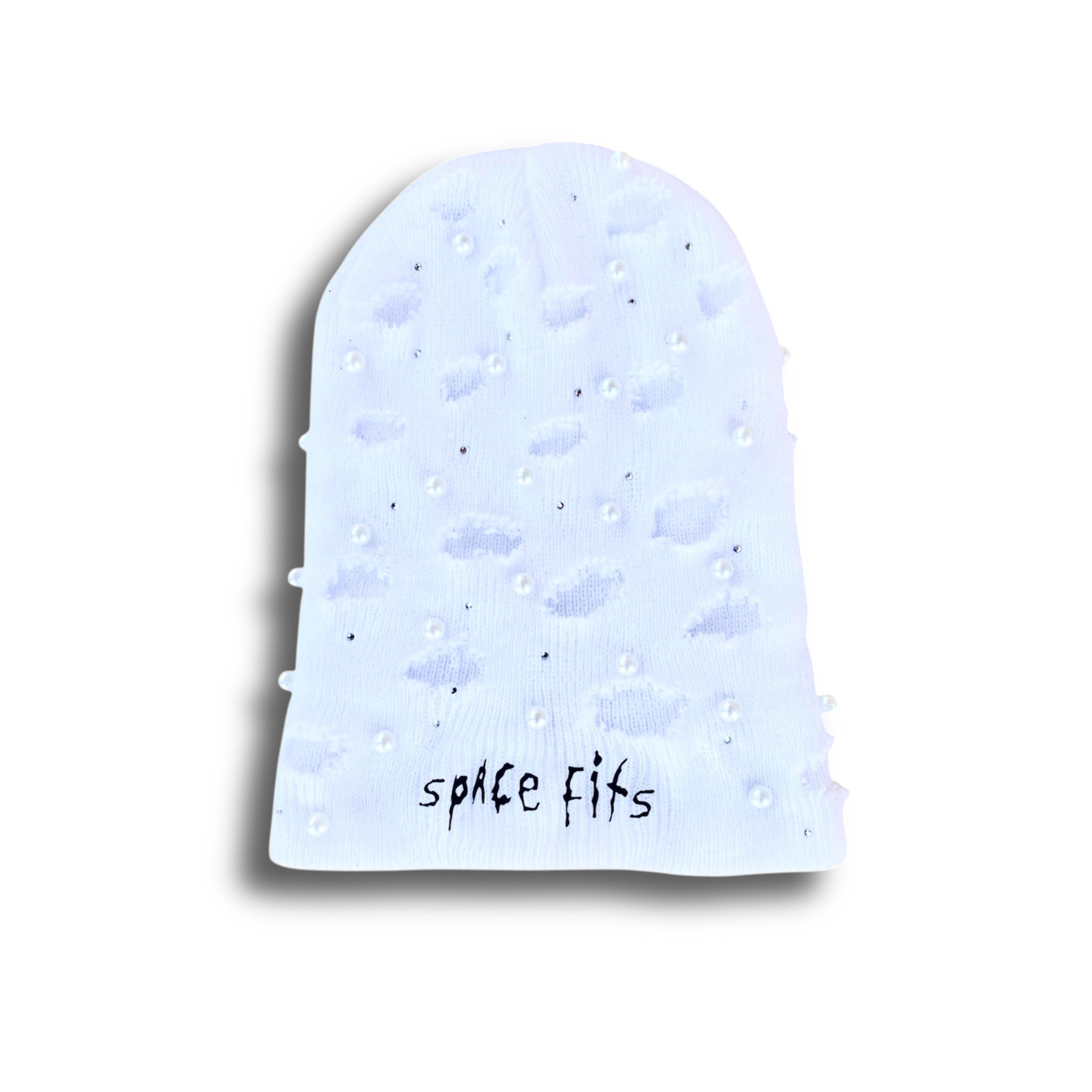 WHITE ROCKSTAR BEANIE