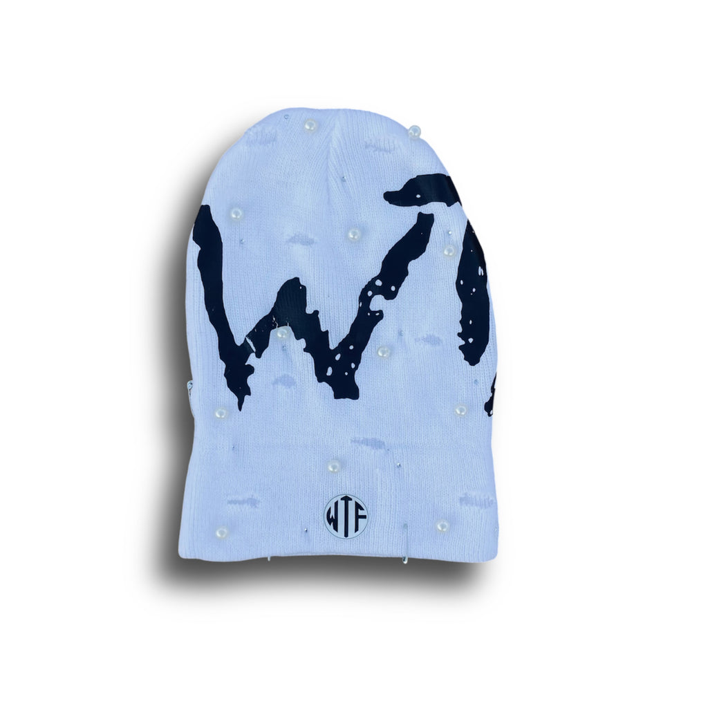 WHITE WTF X SPACE FITS ROCKSTAR BEANIE