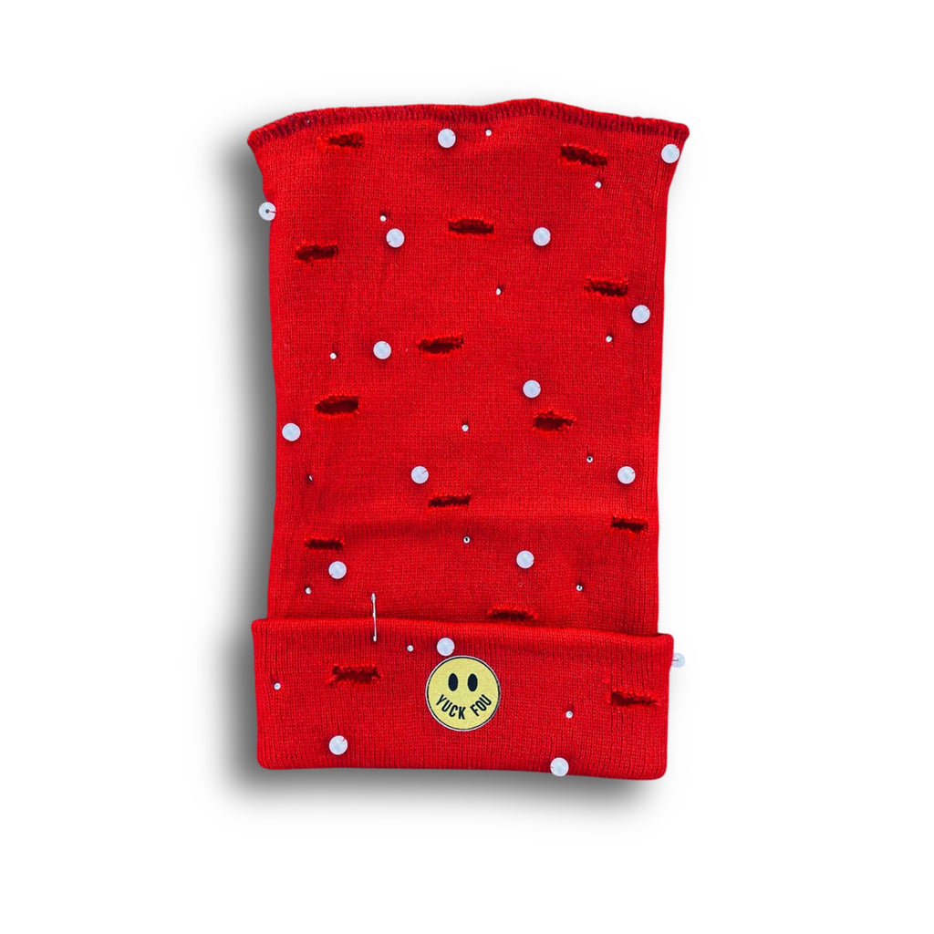 RED SPACE FITS X YUCK FOU SLOUCHY BEANIE