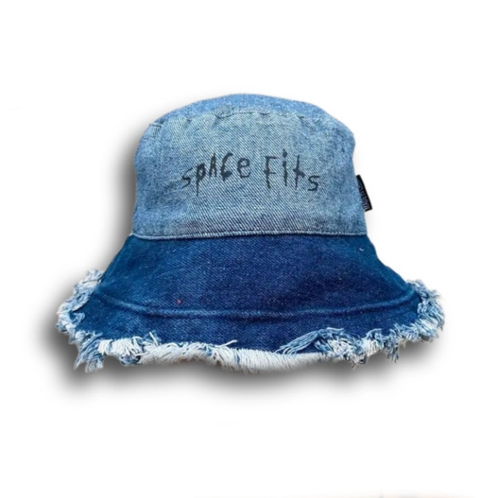 BLUE DENIM INSIDE OUT BUCKET HAT